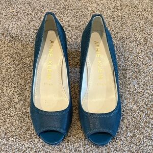 Anne Klein Teal Peep Toe Heels
